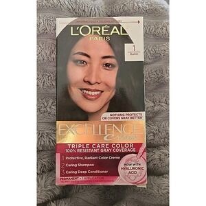 Loreal Paris Excellence Creme Hair Color #1 BLACK 1 Pack